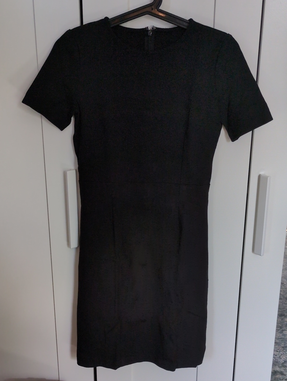 J. Crew Black Short-Sleeve Mini Sheath Dress